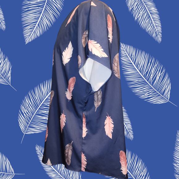 Shein Curve Blouse - Size 2X - Navy Feather Print - Picture 3 of 7